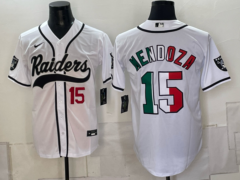 Men 2026 Oakland Raiders #15 Mendoza white Nike Limited NFL Jersey 093002